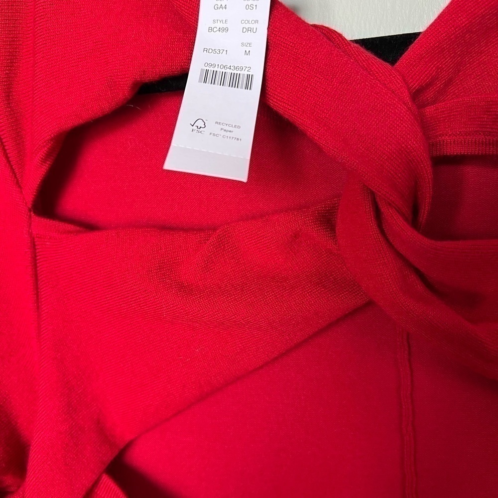 J.Crew Merino Wool Twist-Back Sweater-Dress in Red Color Size Medium - Picture 6 of 8